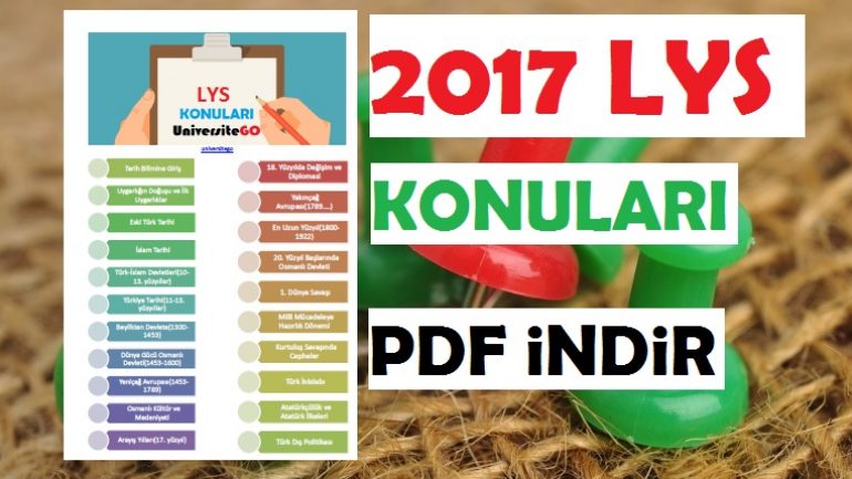 2017 LYS Konuları PDF indir