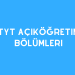 TYT Açıköğretim Bölümleri