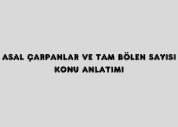 Asal Çarpanlar ve Tam Bölen Sayısı Konu Anlatımı