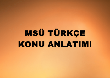 MSÜ Türkçe Konuları ve Soru Dağılımı