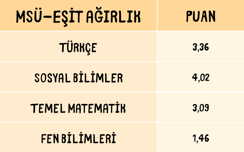 MSÜ'de 1 Net Kaç Puan Getirir?