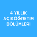4 Yıllık Açıköğretim bölümleri