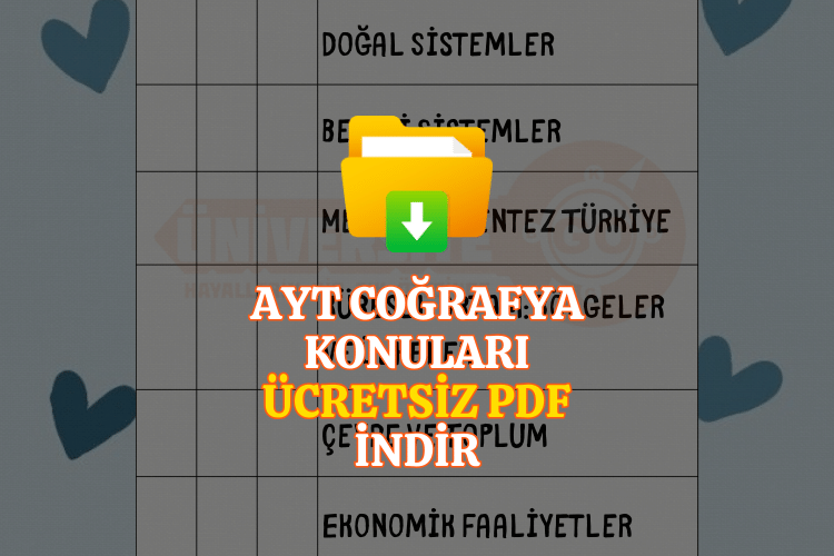 AYT Coğrafya Konu Takip Çizelgesi