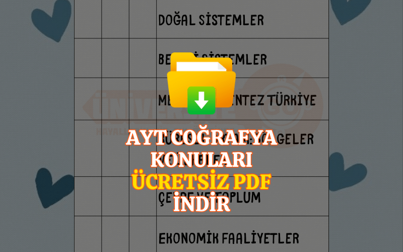 AYT Coğrafya Konu Takip Çizelgesi