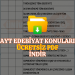 AYT Edebiyat Konu Takip Çizelgesi