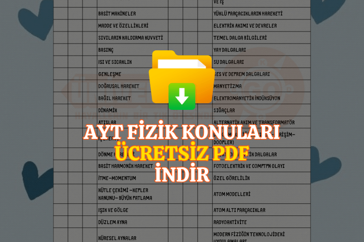 AYT Fizik Konu Takip Çizelgesi