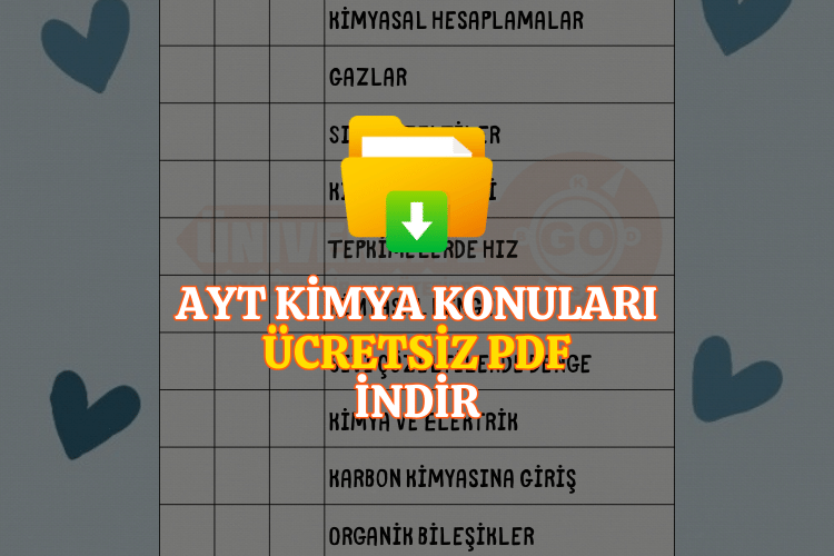 AYT Kimya Konu Takip Çizelgesi