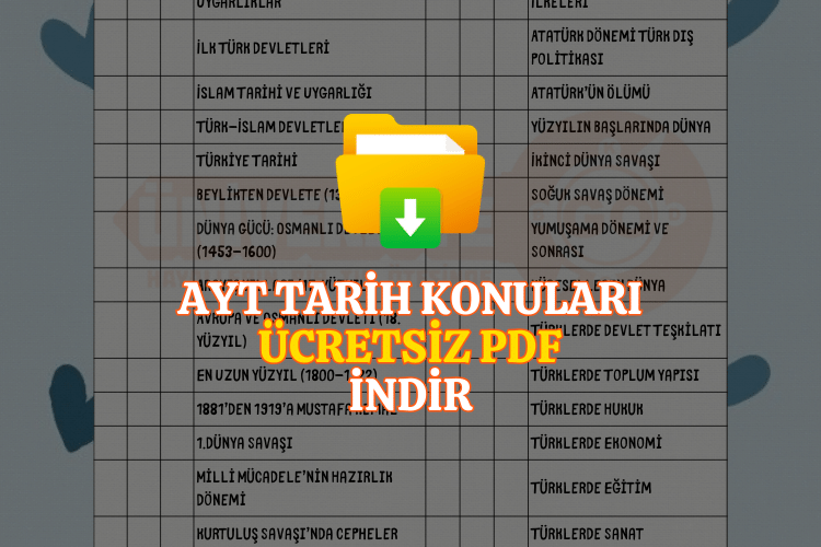 AYT Tarih Konu Takip Çizelgesi