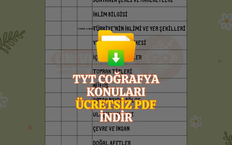 TYT Coğrafya Konu Takip Çizelgesi