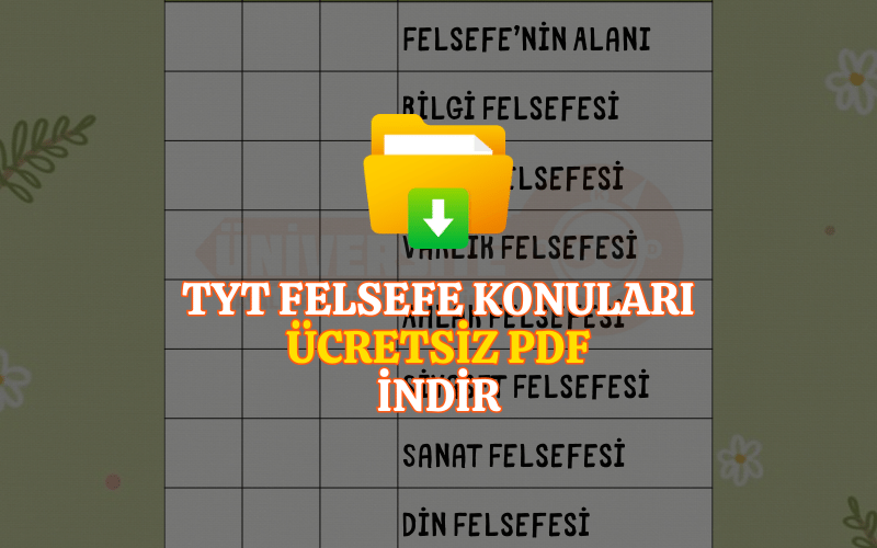 TYT Felsefe Konu Takip Çizelgesi