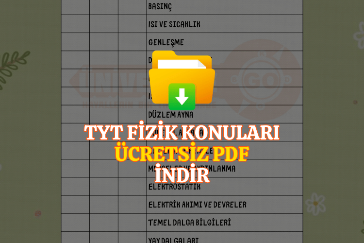 TYT Fizik Konu Takip Çizelgesi