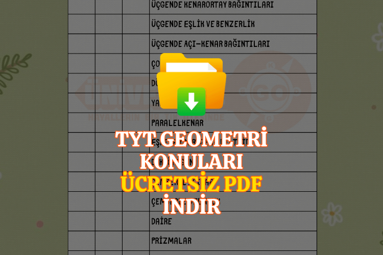 TYT Geometri Konu Takip Çizelgesi