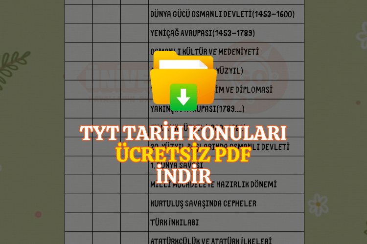 TYT Tarih Konu Takip Çizelgesi