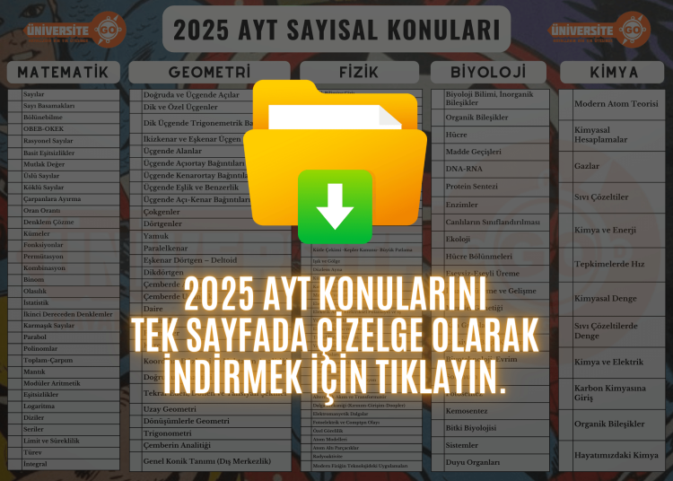 2025 AYT Konuları