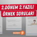 MEB 2. Dönem 2. Yazılı Örnek Soruları