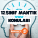 12. Sınıf Mantık Konuları