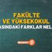 Fakülte ve Yüksekokul Arasındaki Fark Nedir?